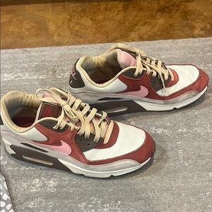Nike Air Max Sneakers in Red, Pink, and Brown